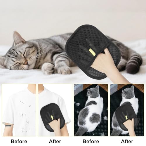 Nicphyn 3 Stück Tierhaarentferner Handschuh, Katzenhaarentferner, Pet Hair Remover Glove, Tierhaarentfernungshandschuh, Fellhandschuhe Haarentfernung, Fellmagnet Handschuhe, Haustierhaarentferner