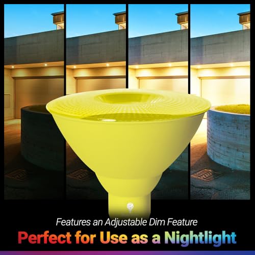 Bluex Bulbs Pacote com 2 lâmpadas LED Par38 amarelo - 18 W (equivalente a 120 watts) - Regulável - L