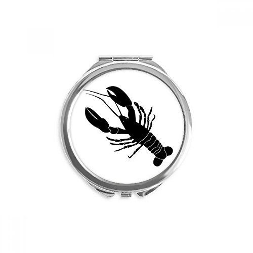 Miroir de poche crevette noire compact pour corriger le maquillage sans encombrer le sac