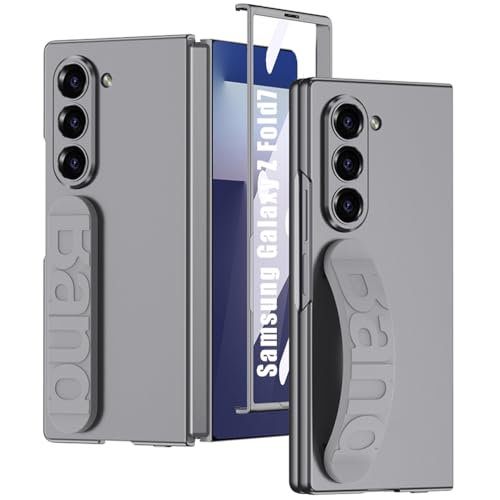 Coque Samsung Z Fold 7 avec protection écran et dragonne gris