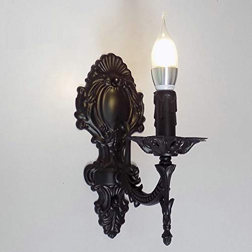Miroir de Chevet RAGGZZ Noir Applique Bougie pour Hôtel et Couloir Déco