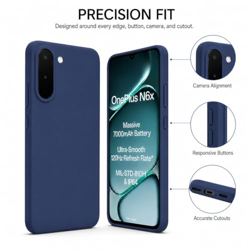 Image of FIRST MART Matte Silicone Back Cover for OnePlus N6x - Blue