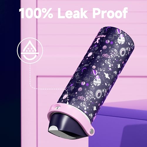 Image of 24 oz Insulated Water Bottle for Women: Meoky Stainless Steel Water Bottle with 2-in-1 Straw and Spout Lid - Leak Proof, Cold for 24 Hours, Fits in Car Cup Holder, BPA-Free for Sports Travel, Cosmic