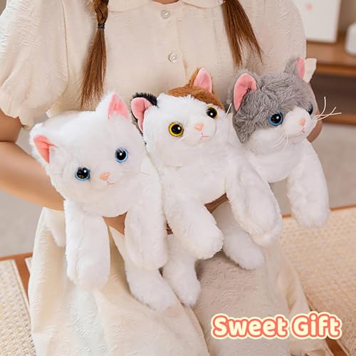 Image of PEACH CAT Cat Plush Cute Kitten Stuffed Animal Soft Plushies Toy Pillow Gifts for Kids Grey 17.7 inch