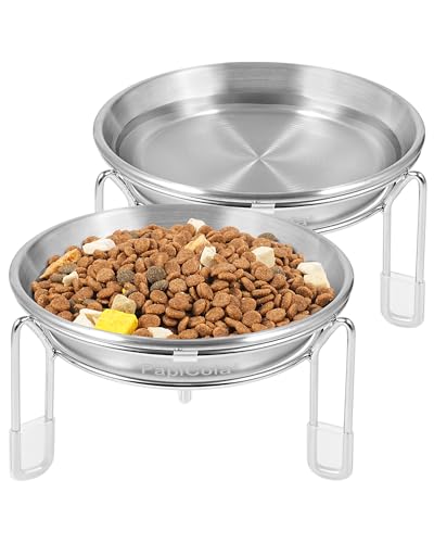 Elevated cat Bowl, 6.3" Wide Raised Stainless Steel Cat Food and ...