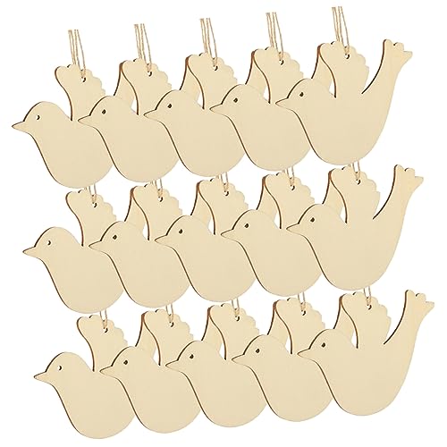 SEWACC Blank Xmas Pendants 30pcs Wood Slices Graffiti Chips Christmas Crafts for Boys and Girls Ornaments to Paint