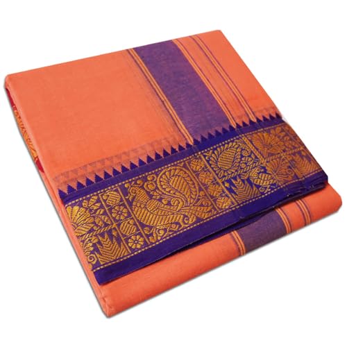 Image of vimayam pure cotton 3 inch border colour dhoti 9X5(Assorted Border design and colours)