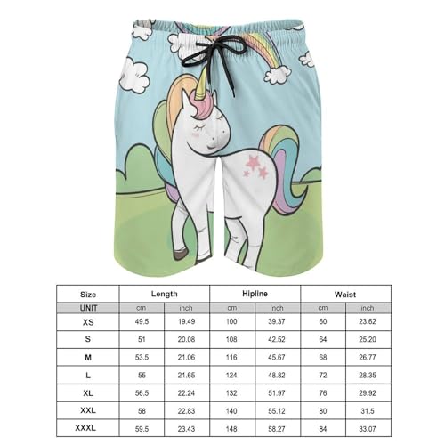 Short de bain homme licorne maillot de bain séchage rapide taille S