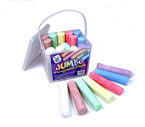 Scola Jumbo Sidewalk Chalk Playground Chalk Children Chalk 20 Pieces Assorted Colours For Craft Projects for Children