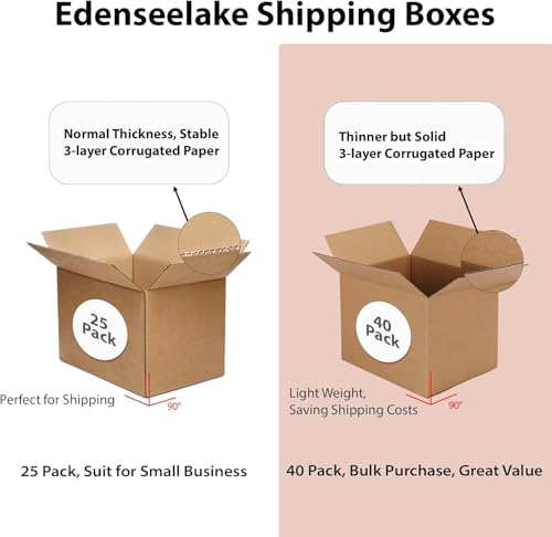 Cajas de cartón para mudanza y embalaje EdenseeLake, pack de 40 pequeñas marrones 3