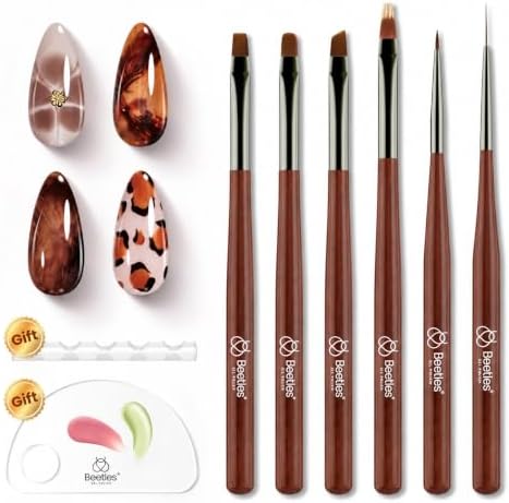 Beetles Gel Polish Nail Art Brushes, 6 Pcs Fingernail Art Design Pens