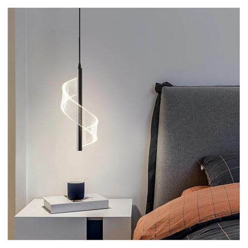 Plafonnier LED nordique noir D12cm blanc chaud pour salon