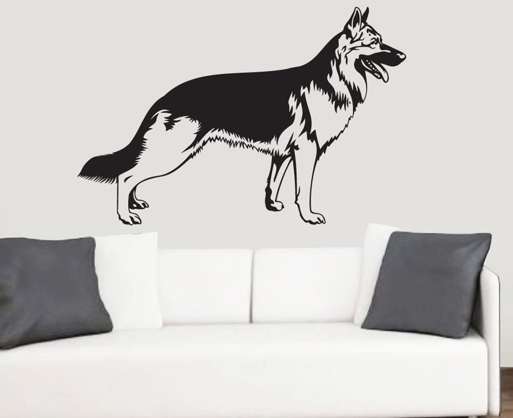 German Shepherd Wall Sticker Art Vinyl Transfer Mural Decal by Hodge Creations® Choose Size Below - 60cm