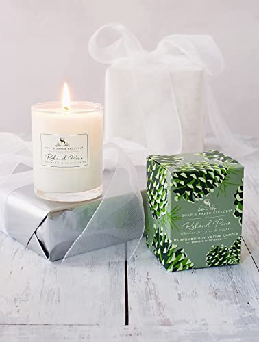 Soap And Paper Factory Soap & Paper Factory Roland Pine 2.4 Oz Votive Soy Candle, 1 Ea, Clear Glass & White Wax #TOP2