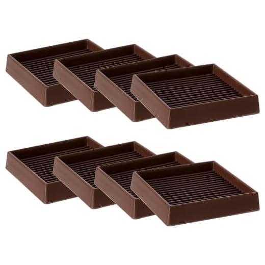 CalPalmy 2X2 Square Rubber Furniture Caster Cups with Anti-Sliding Floor Grip | Customer Trusted Furniture Floor Cups and Furniture Floor Protectors (Set of 8)