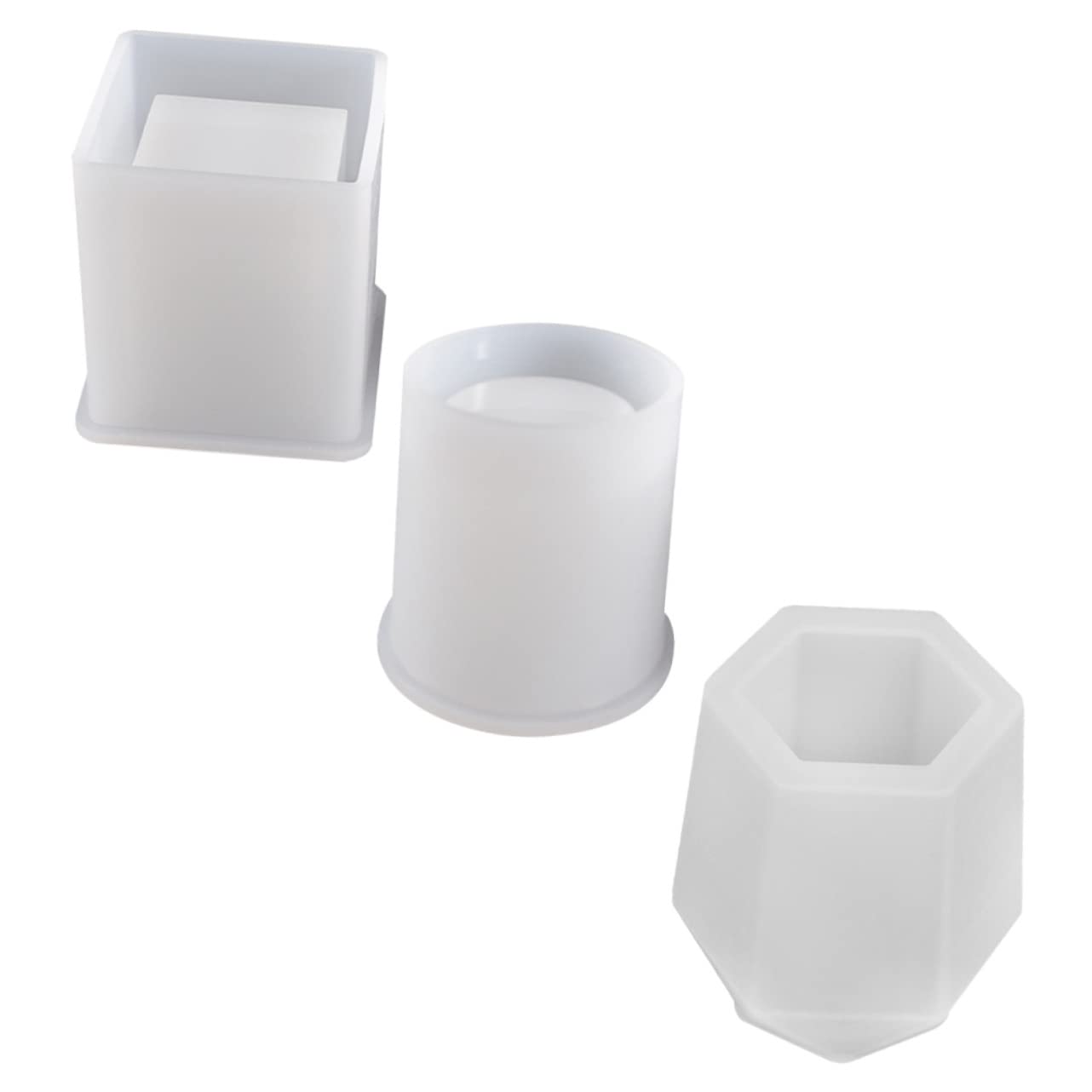 NUOBESTY 6pezzi Stampo Silicone Per Portapenne Creativi Mould Per Fai Te Compatto e Riutilizzabile Per Candele e Decorazioni Artigianali