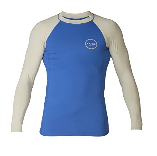 XCEL Alex Long Sleeve Rashguard - Men's - Sea Blue/Silver