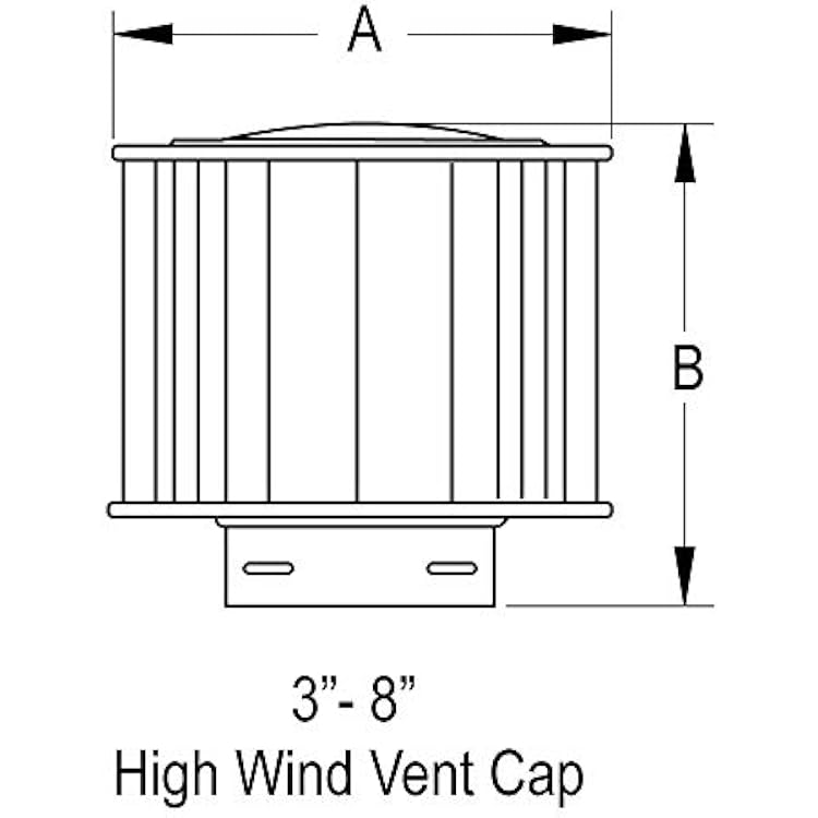 Round Gas Vent Aluminum High-Wind Cap - 3 inch