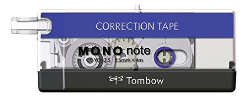 Tombow CT-YCN2.5-B Korrekturroller Mono note seitliches Abrollen, 2.5 mm x 4 m, schwarz/blau/weiß