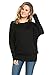 Frumos Womens Tunic Long Batwing Sleeve Tunic Top Black Large