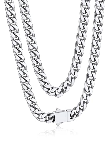 Bandmax Cadena Cubana Gruesa Regalo Novio Esposo 5mm Ancho 56cm Largo Collar Cuello Pulido Hip Hop Rock