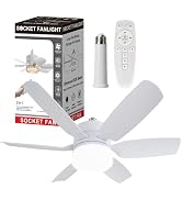 REYLAX Socket Fan Light with Remote, 6 Speeds 3 Colors 3000K-6000K Dimmable 1200 Lumen, 19.7