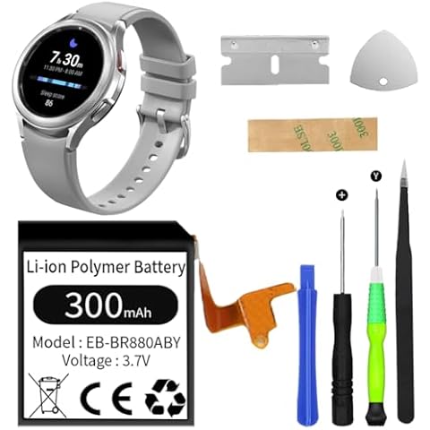 Qoutmcuy EB-BR880ABY Battery, Upgrades Replacement Battery for Samsung Galaxy Watch 4 Classic 42mm SM-R880 SM-R885/ Galaxy Watch 4 SM-R860 SM-R865 (40mm) with Tools Kit Cover