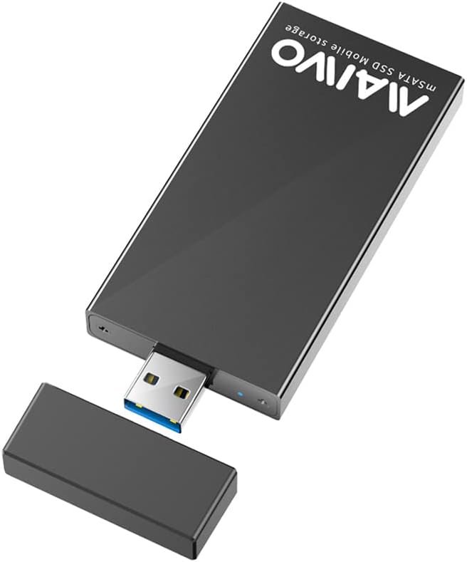 mSATA to USB 3.0 Adapter, mSATA SSD Enclosure Reader, 30x30 30x50 Mini SATA Hard Drive Case, 2TB Capacity, Aluminum, No Cable Required