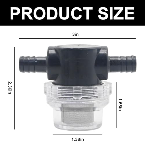 Image of Hoypeyfiy 1 /2 Inches Water Pump Strainer 2PCS for 12V DC 80 PSI Camper Marine Boat Lawn, 80 Mesh Filter