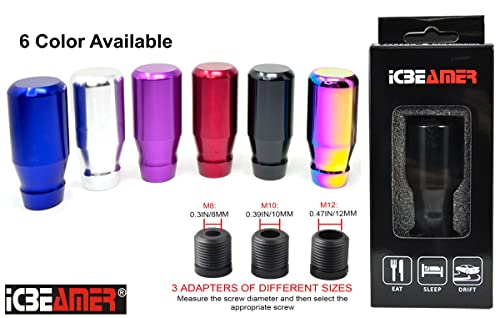 Icbeamer Blue Aluminum Shift Knob, Fit Automatic And 4, 5 And 6 Speed Manual Transmission Vehicles, Interior Car Gear Lever Stick Shift Handle Automotive Replacement Parts, 1 Piece #TOP4