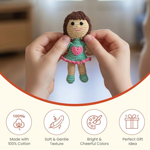 Image of Happy Threads Handmade Crochet Doll - Terrific | Amigurumi Toys for Girls & Boys | Soft Doll for Kids | Ideal Crochet Soft Toys for Gifting & Nursery Decor, Eco-Friendly, BIS Certified (100% Cotton)