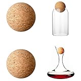 2.4 Inch Wine Cork Ball 2 Pieces Wooden Cork Ball Stopper for Wine Decanter Carafe Bottle...