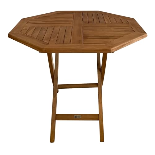 Conjunto de comedor redondo plegable de madera de teca para terraza y mobiliario de jardín 8