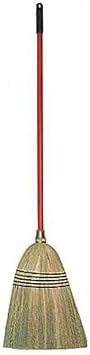 Libman 502 Big Corn Broom with 100% Broomcorn Fiber, 12" Sweep Surface