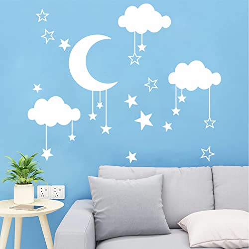 Stickers muraux amovibles pour chambre d'enfant Motif nuages et étoiles Cover