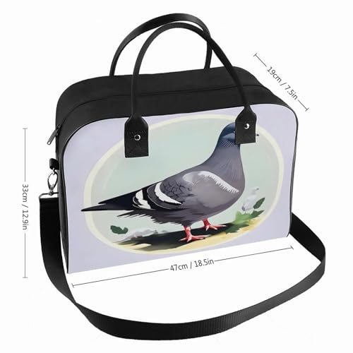 Grey Pigeon Print Laptop Tote Bag Casual Travel Handbag Multi Pocket Shoulder Bags for Work Travel2