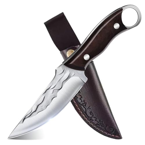 TIANYUE-FONG Fixed Blade Knife with Sheath 8.6 Inch Sharp Blade Full Tang Hunting Knife - Fixed Blade EDC Camping Hiking Hunting Tactical Survival Work Knives for Men - Blet Click