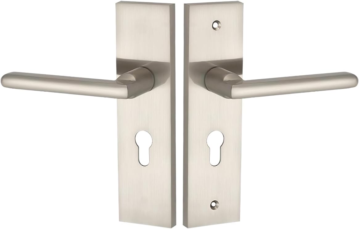 Qrity Lever Latch Door Handles, Internal and External Door Handles with Key, Zinc Alloy Lever Lock Pack
