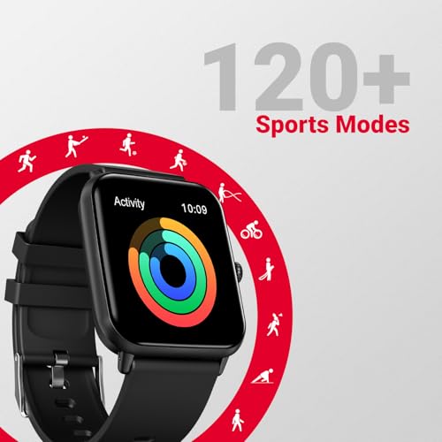 Image of Fire-Boltt Ninja Call Pro Plus Bluetooth Calling Smart Watch, 1.83″ HD Display, AI Voice Assistant, 120+ Sports Modes, IP67 Waterproof, SpO2 & Heart Rate Monitor Smartwatch for Men & Women - Black