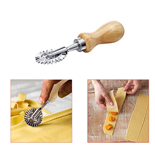 MGGi 5 Set Ravioli Stamp Cutter,Large Round,Small Round,Square,Heart Shape Ravioli Maker & Dough Wheel Cutter,Metal Pasta Stamp Press Mold - for Ravioli,Pasta,Dumplings Lasagna,Pierogi,Wonton,Pastry