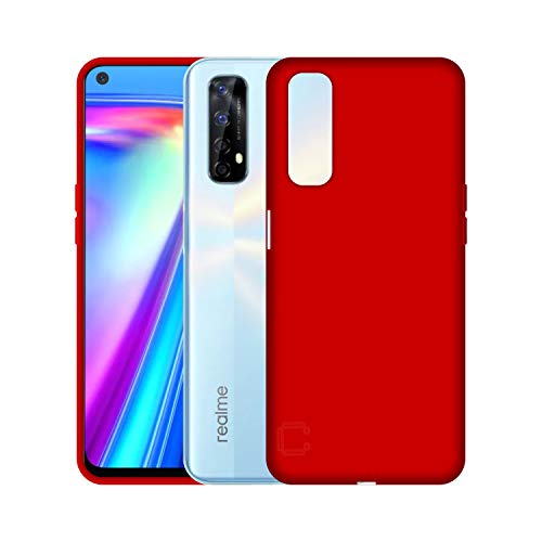 Image of Case Creation Luxurious OG Series for Realme 7 Case Cover,Anti-Dirty Slim Case Frosted Matte Cute Candy TPU Raised Bezel (Splash of Color) Back Cover for Realme 7 - Glamour Red