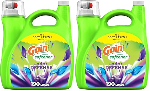 Image of Gain Liquid Fabric Softener, Super Fresh Blast | 140 oz | 190 Loads | HE Compatible | Pack of 2