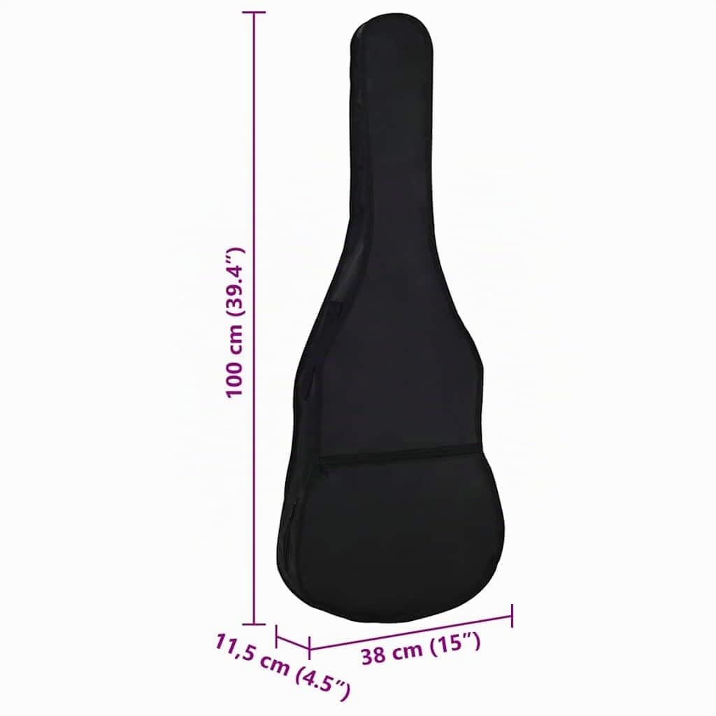 vidaXL Sac de Guitare Classique Etui Housse de Guitare avec Sangle Protection de Guitare Instrument de Musique Accessoire 4/4 (39") Noir 100x37 cm Tissu