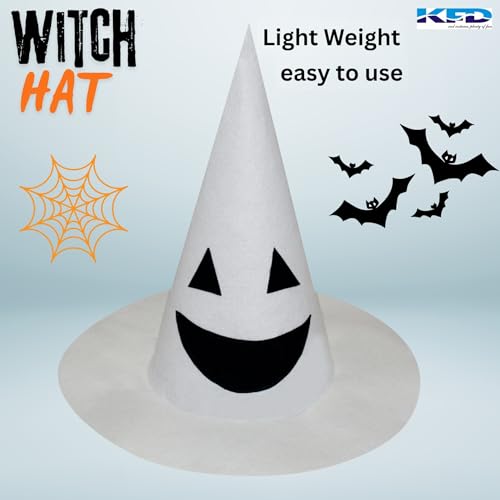 Image of Kaku Fancy Dresses Witch Hat for Girls, Witch Costume Accessory for Halloween Party Prop Multicolor Witch Hat