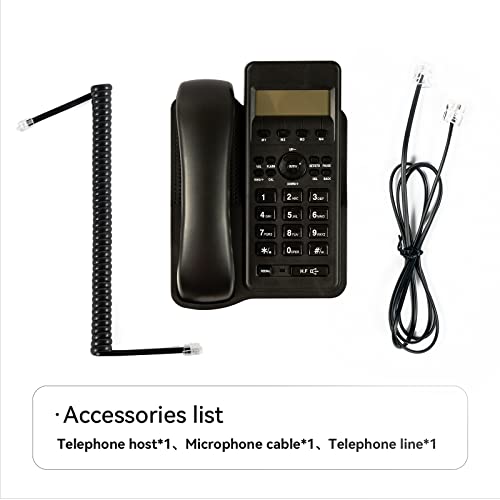 Corded Telephone Landline Telephone, Dual Interface Wired Telephone Big Button Landline Phones With Caller Identification Suitable For Office, Front Desk, Home, Hotel, Corded Landline (Black) #TOP5