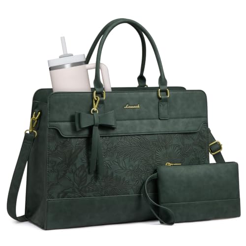 Image of LOVEVOOK Laptop Tote Bag for Women,Leather Work Bag, Waterproof Business Teacher Bag,Large Computer Handbag Purse Briefcase,Office Gifts for Women
