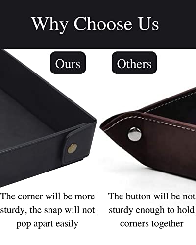 Casirena Faux Leather Valet Tray Organizer For Men - Catch-All Tray For Entryway Table Key, Wallet, Watch, Coin Change, Phone, Dresser Edc Dump Jewelry, Bedside Nightstand Desk-Top Catchall Tray #TOP1