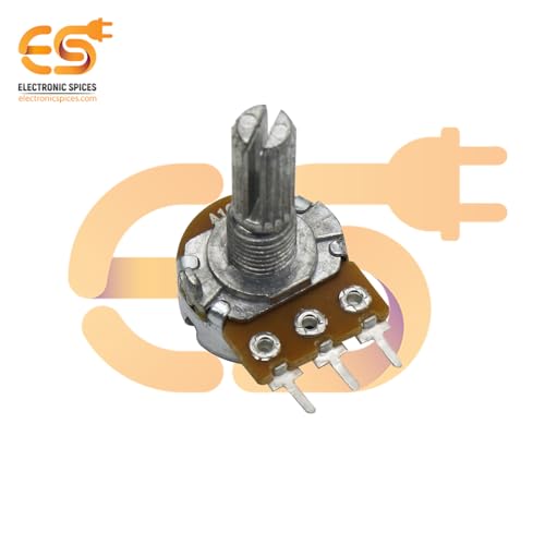 Image of Electronic Spices 10k 3 Pin 14mm Long Round Shaft Rotary Potentiometer Volume Pot 10K with Knob for Multiple Applications (Pack of 4)