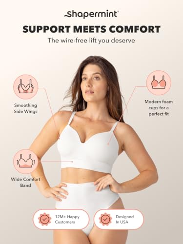 Image of SHAPERMINT Bras for Women - Lingerie Bra, Bralettes for Women with Support, No Underwire Plus Size Bras for Women