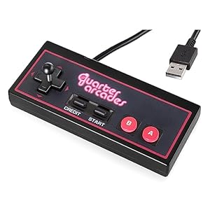 Quarter Arcades USB Controller 1.5m Accessory for Mini Arcade Cabinet, Wired with Removable Thumbstick, Compatible with Other Devices